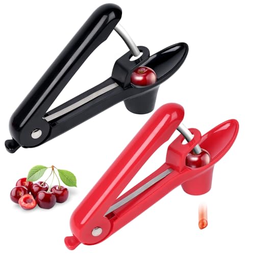 ROKEYBOR Cherry Pitter, 2 Pcs Cherry Pitter Tool, Stainless Steel Cherry Stoner, Cherry Core Remover...