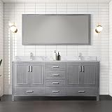 Bell+Modern Big Sur 72 in. W x 22 in. D Distressed Grey Double Bath Vanity and Carrara Marble Top