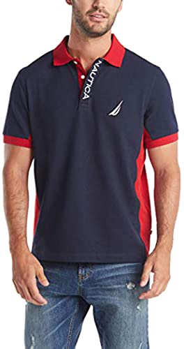 Nautica Short Sleeve Color Block Performance Pique Polo...