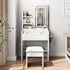 LICOME Vanity Desk with Lighted Mirror - Makeup Vanity Desk with Lights, 3 Drawers, Adjustable Brightness, White Vanity, Bedroom Furniture Vanity Set