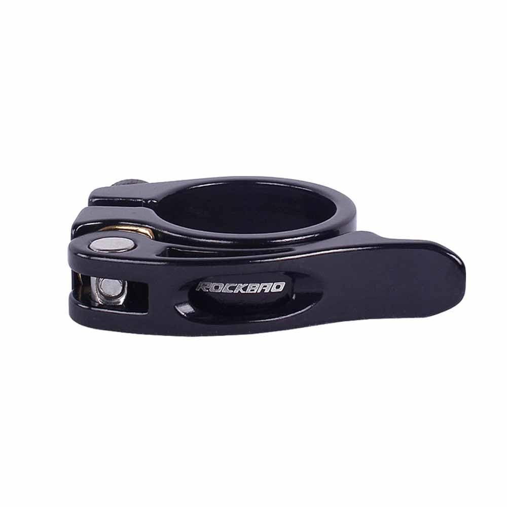 BSFHQS Bike Seatpost Clamp 28.6/31.8/34.9mm Aluminum Tube Quick Release for 25.4mm/27.2-28.6mm/30.4-31.6mm Mountain Road Seat Tube Clip(Black,28.6mm)