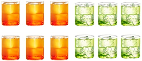 Image of Borosil Vision Small Squat Glass, 205ml+ 20ml, Set of 6 & Vision Glass Set, 120ml, Set of 6 Combo