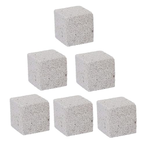 Veemoon 6 Pièces de Pierre Volcanique Minérale de 5 Cm pour Hamster et Chinchilla, à Mâcher Sûr Calcium pour Dents, Prévient L’Usure en Cage