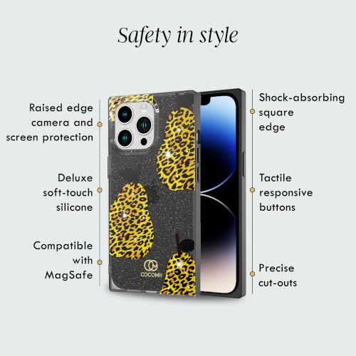 Image of COCOMII Rectangle for iPhone 14 Pro Case, Leopard Pear