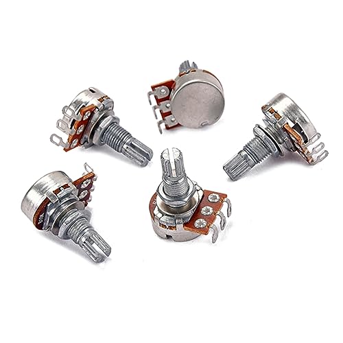 Wakauto Replacement Guitar Bass Potentiometer B10k Linear Potentiometer Full Size Knurled Knobs Long Stem
