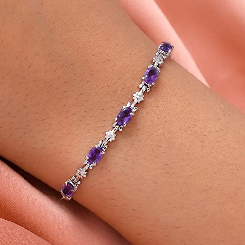 Shop Lc Purple Amethyst Bolo Adjustable Bracelet For Women Birthstone Jewelry Slider Chain Birthday Gifts #TOP1