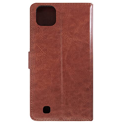 Image of Flip Cover Compatible with Realme C20 / C20A / C11 (2021) | Premium Leather Finish | Inbuilt Pockets & Stand | Flip Cover Back Case for Realme C20 / C20A / C11 (2021) (Brown)