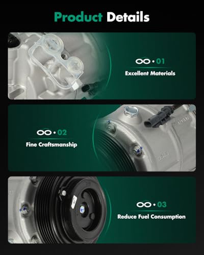 Image of SCITOO AC Compressor for Buick for LaCrosse 3.6L 2013-2016 | Fast Cooling, Ultra Low Noise (≤72 dB)Air Conditioner Compressor with Clutch, Easy Installation, 67221 68221 15-22325