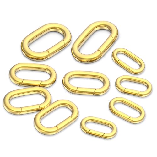 10pcs Oval Clasp Carabiner Necklace Closures for Jewelry