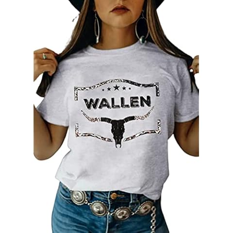 Cowboy Steer Skull Leopard Bleached T-Shirt for Women Western Cowgirl Shirt Vintage Western T-Shirt Rodeo Cowboy Shirts(Large,Light Grey-1) Cover