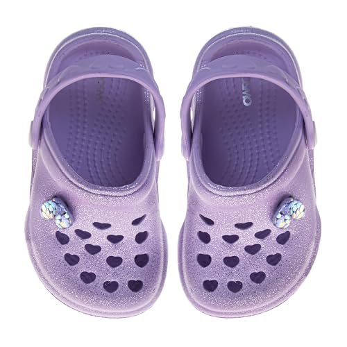Image of Josmo Kids Stylish Clogs Water Slides for Girls - Summer Beach Pool Heart Slip-on Sandals (Size 5-10 Toddler)