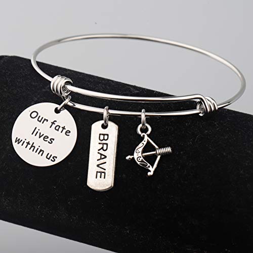 Brave Bracelet Movie quote Bracelet Our fate lives within us Brave Bracelet Jewellery Princess Gifts(Silver)3
