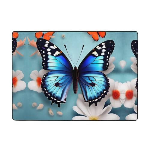 Tapis papillons et fleurs aux couleurs inaltérables