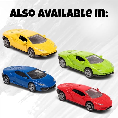 Image of Amisha Gift Gallery Lamborghini Diecast Metal Toy Car for Kids, Black | 1:32 Scale, Pull Back Action, Openable Doors, Realistic Sports Car Model