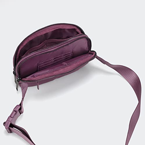 Image of Pander Everywhere Belt Bag for Women, 5 Zipper Pockets Nylon Crossbody Fanny Pack Purse (Purple Lavender)