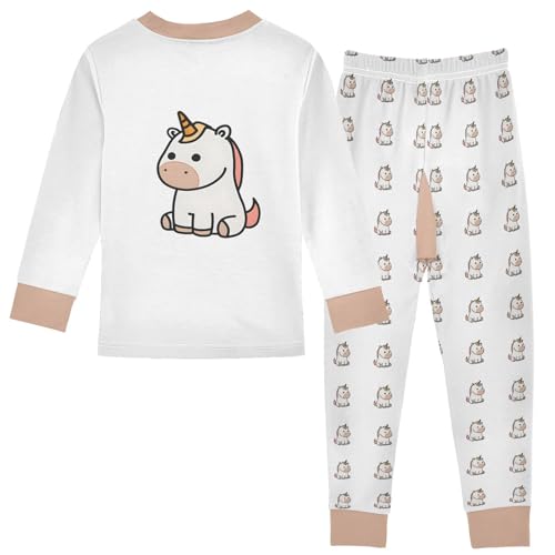 Cartoon Pajamas Set Cute Unicorns Long Sleeve PJs Cotton Jammies Sleepwear Top and Pants2
