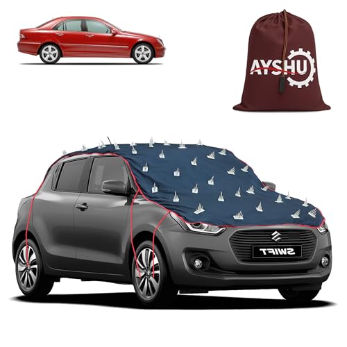 Image of AYSHU Water-Resistant Spike Car Cover for Mercedes Benz C280 - Protects from Dogs, Monkeys, Dust, Sunlight & UV - Full Roof Universal Fit