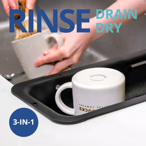 BLUE GINKGO Over the Sink Colander Strainer Basket, Wash Vegetables and Fruits, Drain Cooked Pasta, Extendable - Image 2