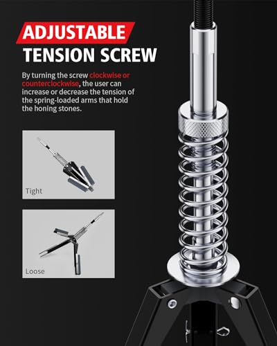 Kolvoii US-K059 Cylinder Hone Tool, Adjustable Deglazer Engine Cylinder Honing Tool For Grinding Holes From 1-1/4 Inch To 3-1/2 Inch Diameter, With 3-Piece 2 Inch Stones At 220 Grit thumb #3