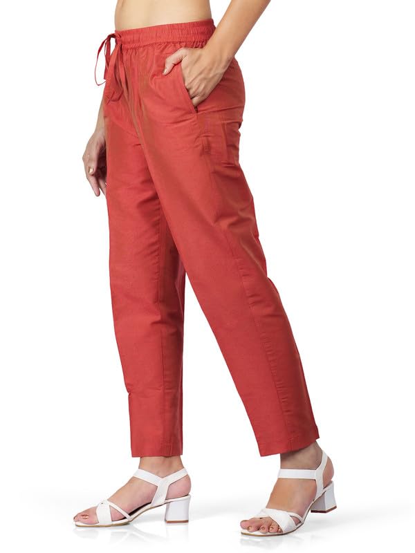 Image of Trouser Pants for Women,Stylish Trousers for Woman for Kurti Relaxed & Regular Straight fit Palazzo,Ethnic Bottom Formal Pants for Women Office wear Casual & Daily Use