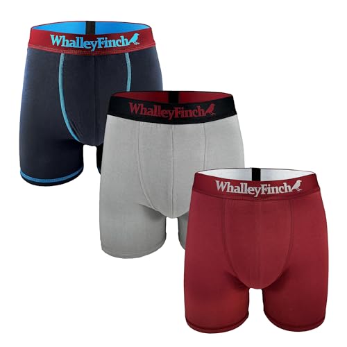 Whalley Finch Men's Underwear – Denman Boxer Briefs, Ultra-Soft Modal, 3-Pack, Breathable, Supportive Fit, Multi-colour