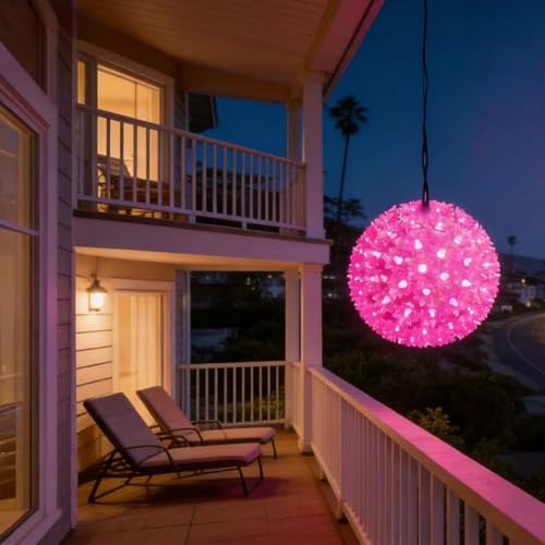 Esfera LED rosa 7.5 pulgadas, 100 LED, grado comercial miniatura 3