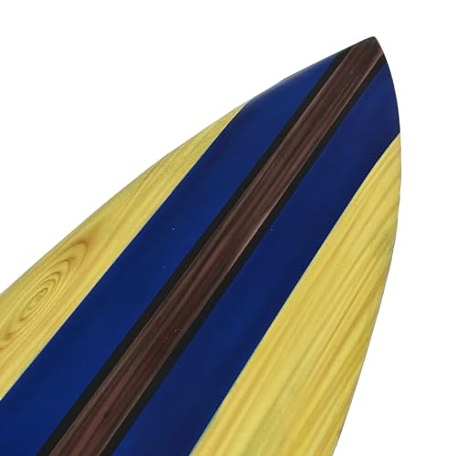 Zeckos Set of 2 Hand Carved Wooden Striped Surfboard Wall Decor Hangings - 39 Inches Long - Easy to Hang - Coastal Vibes, Bringing Beachside Serenity to Your Home - Thumbnail 6