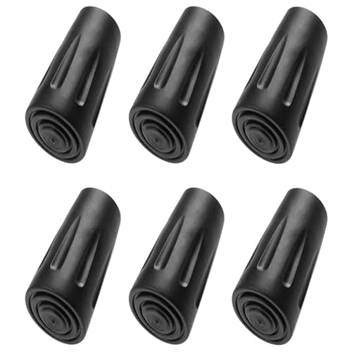 LMOGWL 6 PCS Walking Stick Caps Walking Stick Rubber Tips Trekking Pole Tip Protector Alpenstock Head Cover 11mm Replacement Feet Rubber Ends Caps for Walking Poles Hiking Sticks(black)