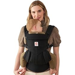 Ergobaby Omni Classic Baby Carrier for Newborn to Toddlers 0-48 Months (7-45 lbs) - 4-Position 100% Premium Cotton Baby Carrier with Ergonomic Support - Pure Black