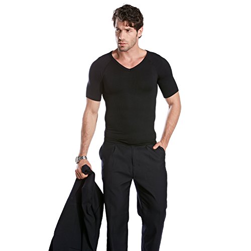 HÖTER Mens Slim and Tight Super Soft Compression & Slimming Shaper V-Neck Compression Shirt4