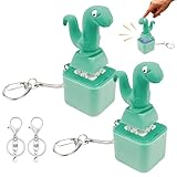 2 Stück Lizard Keychain Sound,Wiederaufladbar Lizard Button Keychain,Tragbarer Stressabbau Mit Farbigen Lichtern Bietet Sensorischen Genuss,Geeignet Für Büro Und Reisen,Mit Zwei Karabinerverschlüssen