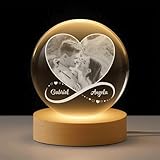 Personal Chic Personalised Crystal Ball Lamp with Photo for Couples - Photo snow globe, 3d crystal photo, personalised snow globe photo, personalised crystal ball (Model #1) (model #1)