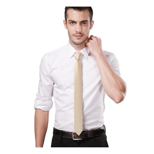 Image of Landisun Black Tie Men Women Solid Skinny Ties Slim Ties Satin Tie