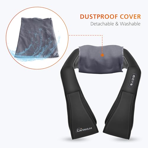 Image of Snailax Neck Massager with Heat, Shiatsu Neck Back Massager for Pain Relief Deep Tissue, Knead Shoulder Massager Pillow for Back, Leg Muscle, Gifts for Dad