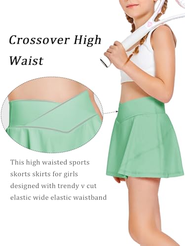 Image of Haloumoning Girls Tennis Skirt High Waisted Athletic Skorts