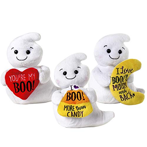 My OLi 6â Stuffed Halloween Ghost Toys Sitting Plush Dolls with Heart/Candy Corn/Moon Pack of 3 Halloween Ornaments Lovely Gift for Kids