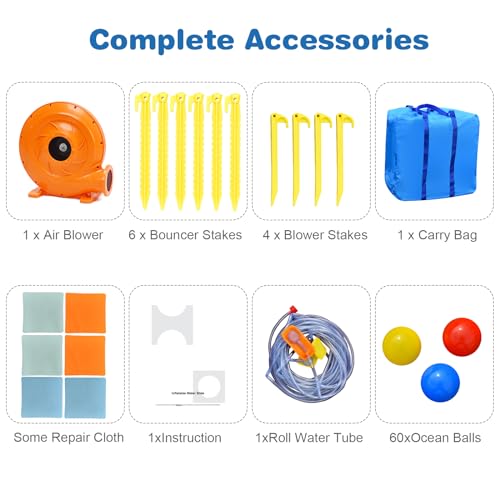 COSTWAY Inflatable Water Park with Blower - Image 8