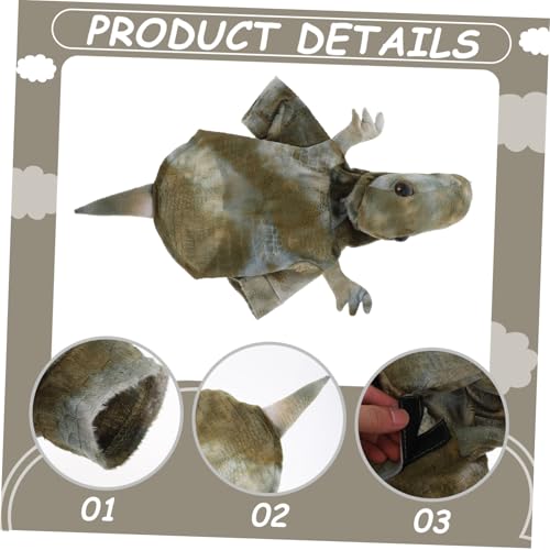 Disfraz de dinosaurio para perro plush divertido y cálido miniatura 3