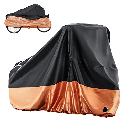 MOPHOTO Bike Cover Adult Tricycle Cover for Outdoor Bicycle Storage, Heavy Duty Waterproof Cover for Tricycle Trike Bikes