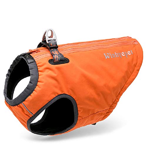 Chai's Choice - High-Performance Dog Raincoat - Dog Harness Vest Combination with Dupont Cordura Waterproof Fabric Keeps Your Pet Warm and Dry - for Small to Large Dogs, Orange, X-Small