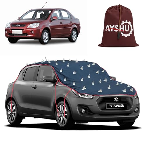 Image of AYSHU Water-Resistant Spike Car Cover for Ford Ikon - Protects from Dogs, Monkeys, Dust, Sunlight & UV - Full Roof Universal Fit