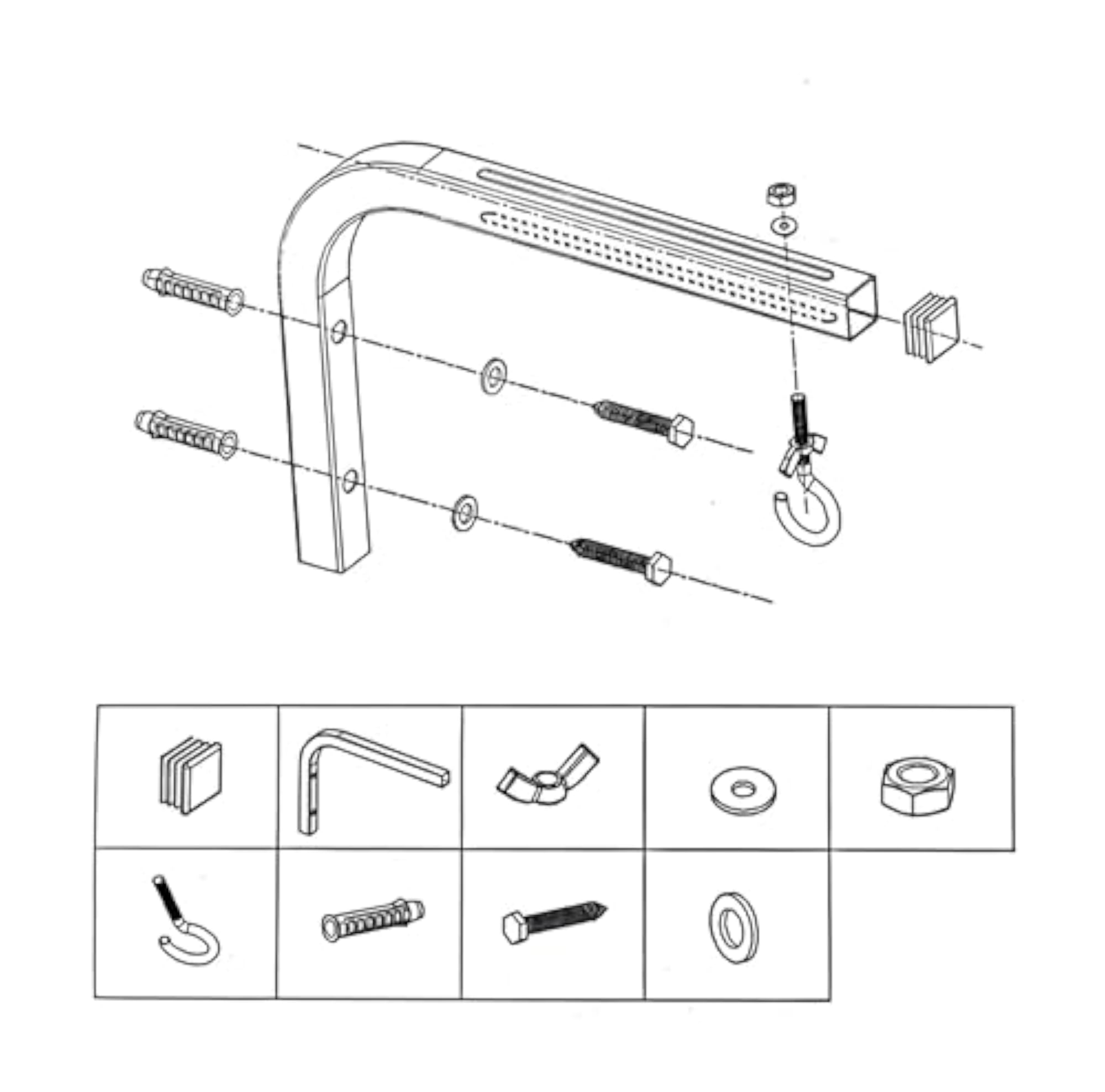 Universal Projector Mount Bracket with Adjustable Extension Hook