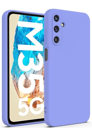 DIZORO Microfiber Candy Case Compatible for Samsung M35 Smooth Touch Cushion Liquid Soft Silicone Gel Rubber Phone Cases Non-Slip Full Body Protective Shockproof Back Cover (Purple.)