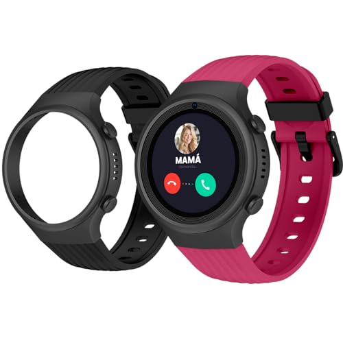 SPC Smartee 4G Junior - Reloj Inteligente para niños con GPS, videollamadas y botón SOS | 1,2” Pantalla, Doble Pulsera Granate y Negra y Modo Tracker | Modo Colegio | Gestión Desde App Smart Clan SPC Smartee 4G Junior - Reloj Inteligente para niños con GPS, videollamadas y botón SOS | 1,2” Pantalla, Doble Pulsera Granate y Negra y Modo Tracker | Modo Colegio | Gestión Desde App Smart Clan
