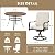 MELLCOM 5-Piece Outdoor Dining Set, 4 Swivel Leather-Look Chairs with Cushions & Round Dining Table with Umbrella Hole, Patio Furniture Set for Porch, Garden, Backyard, Poolside, Deck, Beige