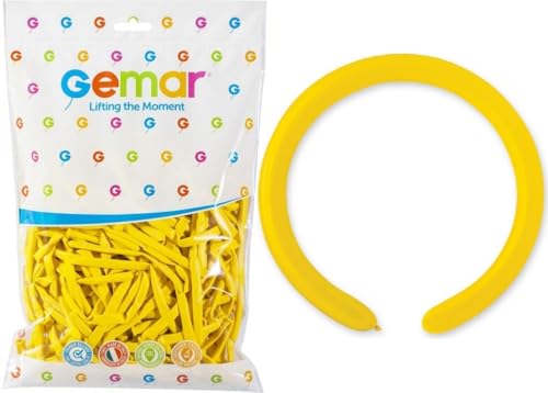 100 PALLONCINI MODELLABILI IN LATTICE PER FESTE d4/02 GIALLI