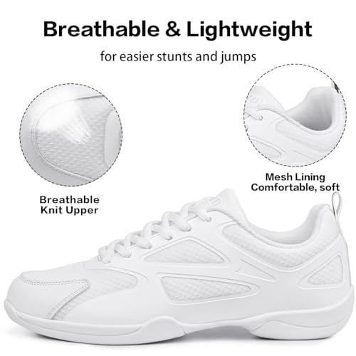 Image of CADIDL Cheer Shoes Women White Cheerleading Dance Shoes