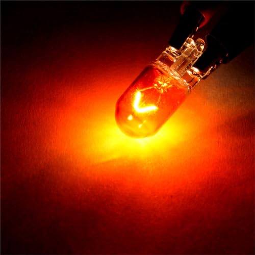 ECCPP Instrument Cluster Dash Panel Lights with Twist Lock Socket T10 Yellow Halogen Lights Bulbs T10 socket 5/8“ W5W 147 152 158 159 161 168 184 192 193 259 280 285 447 464 501 555 558 585 655 656