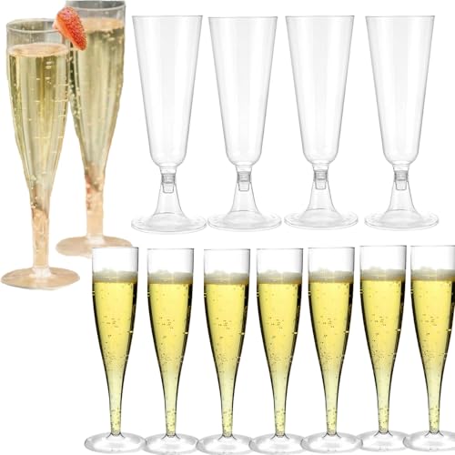 25 copas de champán de plástico desechables reutilizables de 170 ml de capacidad 2