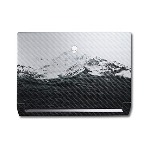 Image of MightySkins Carbon Fiber Skin Compatible With Alienware M17 R5 (2022) Full Wrap Kit - Mountain Waves | Protective Durable Textured Carbon Fiber Finish | Easy To Apply & Change Styles | Made in the USA